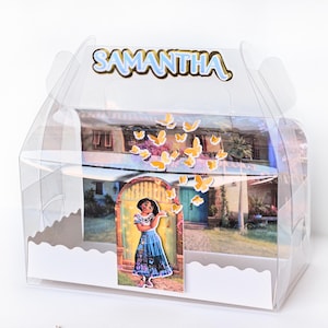Bolsas de fiesta Encanto Mirabel, cajas de regalo de cumpleaños, cajas de golosinas transparentes a dos aguas personalizadas