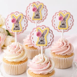 Some Bunny Is One Cupcake Toppers Bunny 1e Verjaardag Feestdecoraties Pastelkleur Lente Konijn Taartstokjes Set