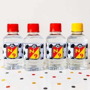 Personalized Soccer Water Bottle Labels | Custom Birthday Stickers | Sports Team Party Favors | Kids Soccer Party Supplies