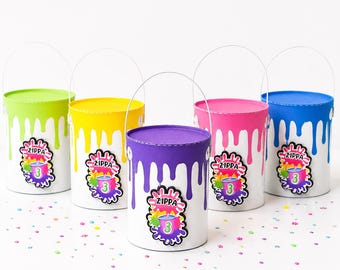 Malen Sie Gastgeschenke Kunst-Geburtstags-Party-Kunst-Mitbringsel-Art-Party-Dekoration Malerei Party Kinder Party Favor-Lack-Chips Dose