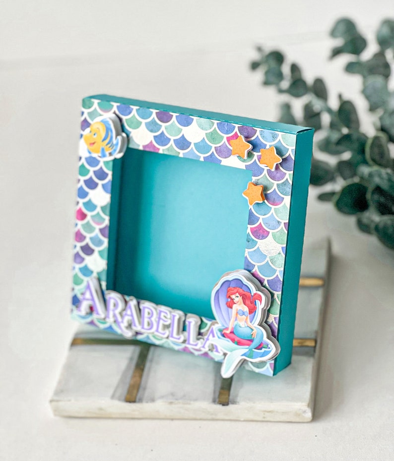 Mermaid Picture Frame Little Mermaid Party Decorations Photo Etsy