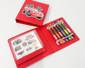 Cars Coloring Book Party Favor - Personalized Kids Activity Pack with Crayons & Stickers | Custom Cars Birthday Party Decor