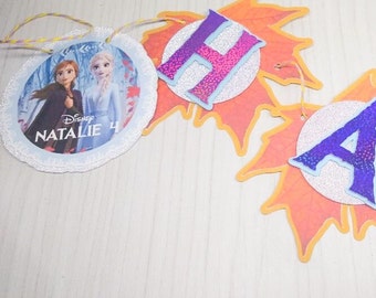 Banner de feliz cumpleaños de Frozen, decoraciones para fiestas de Frozen, banner de cumpleaños de Frozen 2, fiesta de Anna y Elsa, decoraciones de Frozen 2, tema de Frozen