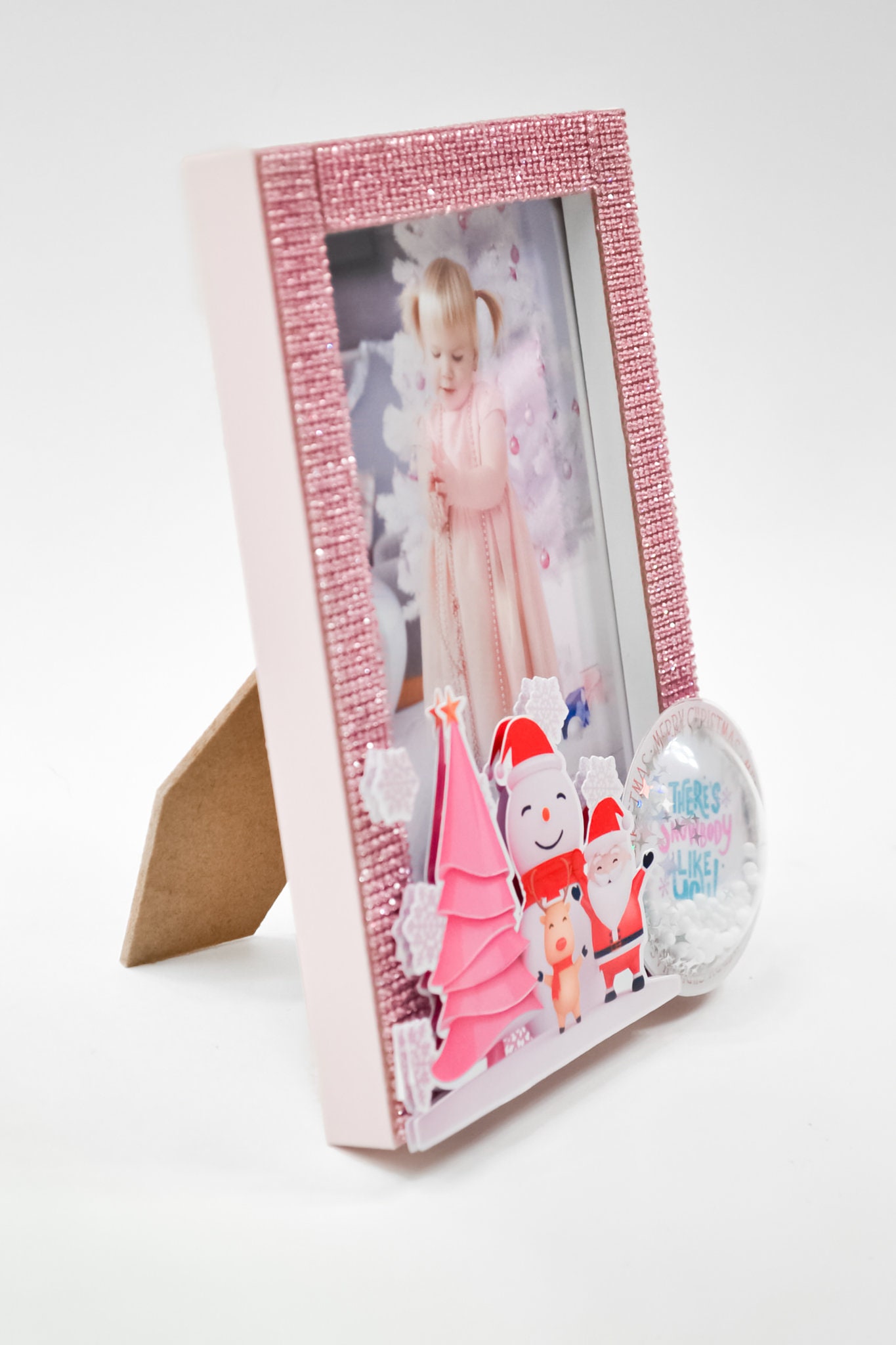 Pink Christmas Picture Frame: Snow Globe Holiday Photo Gift - Etsy