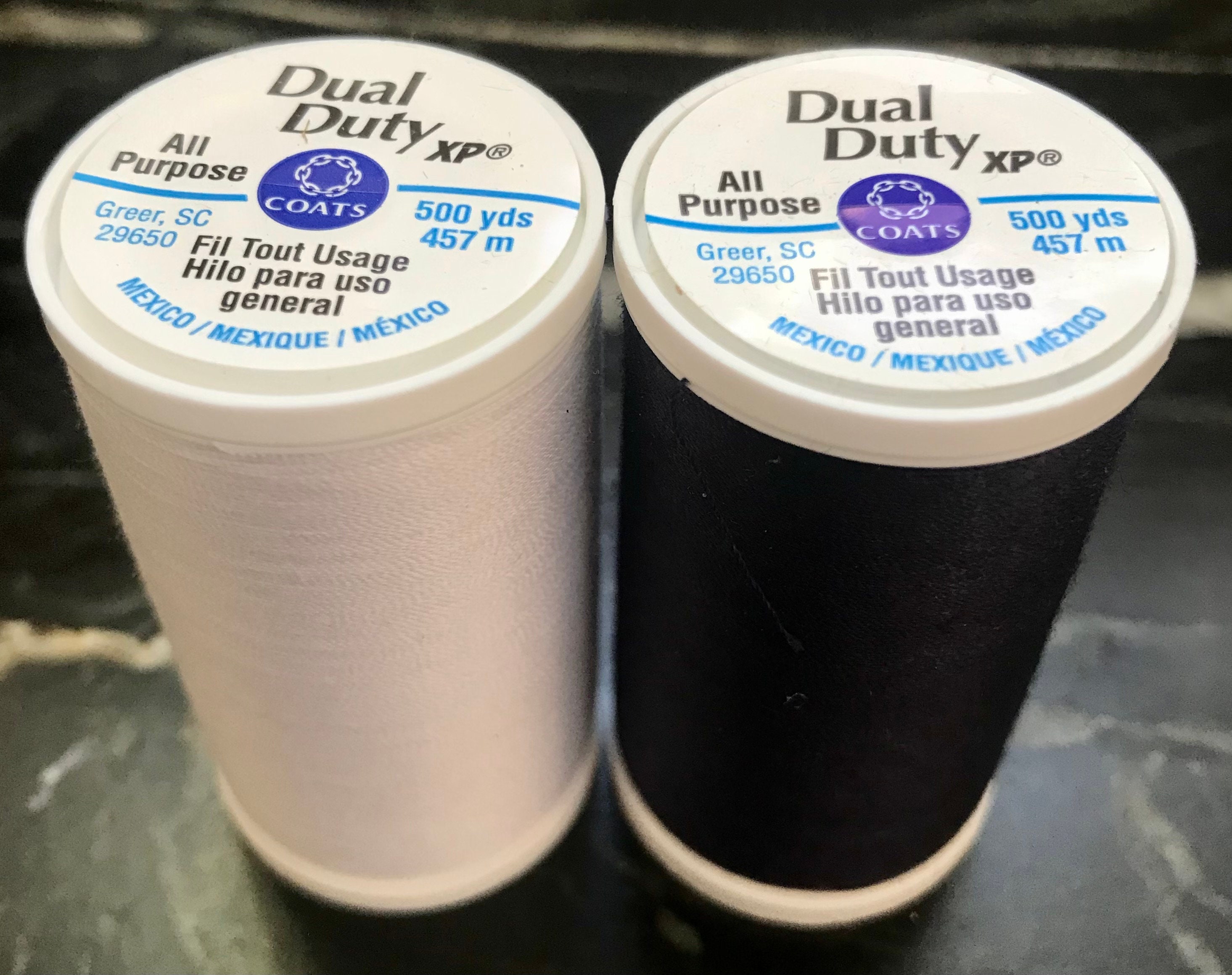 Coats & Clark All Purpose White Polyester Thread, 500 yards/457 meters 