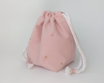 Dice Bag/ Drawstring Pouch/ Bag of Holding - Rose&Gold