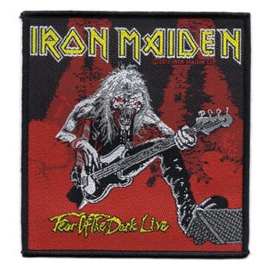 Iron Maiden Heavy Metal Iron Maiden Woven Patch Fear of the Dark Live Red