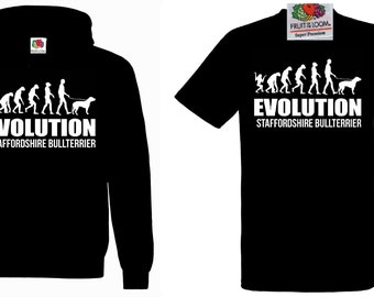 STAFFORDSHIRE BULL TERRIER Hunde Kapuzenpullover und T-Shirt Evolution