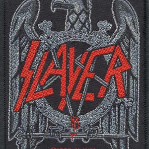  XLG Slayer Gold Eagle Back Patch Logo Heavy Metal Music Jacket  Sew On Applique : Arts, Crafts & Sewing