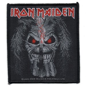 Iron Maiden Heavy Metal Iron Maiden Woven Patch Eddie Candle Finger