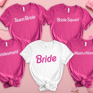 Bridal Party Tshirts, Bachelorette Party Shirts, Pink Bridal Shirts, Bride, Made of Honor, Bridesmaid, Team Bride, Bride Squad, Bridal Gift