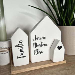Häuser-Set Familie Namen Haus mit Namen Raysin Dekohäuser Dekoidee Einzug hygge personalisierbar skandi