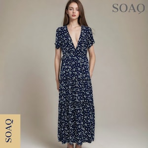 Short Sleeve Summer Maxi Dress Floral Summer Dress for Women | Beautiful Lace Dress Summer Boho Women Sun Dresses Gift For Her
