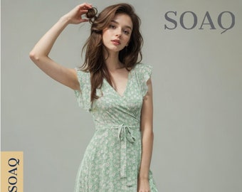 Maxi robe d'été à manches courtes pour femmes Robes d'été florales bohèmes pour femmes | Beau cadeau d'été de robes bohèmes à motif floral d'été