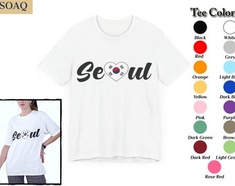 Seoul Women's T-Shirt in Soft Cotton, Vibrant Colors, Skyline & Landmarks, Perfect Unisex Gift for both women and men