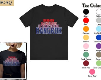 Bangkok Women's T-Shirt: Soft Cotton in Various Colors, Skyline & Landmarks, Perfect Unisex Gift for both women and men