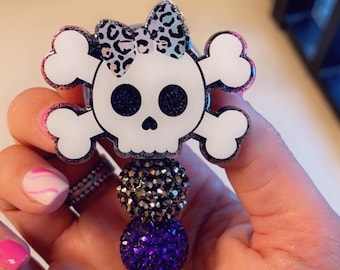 x-ray tech badge reel, Skull badge reel, X-ray badge reel, radiology badge reel, cute badge reel, sugar skull badge reel, radiology