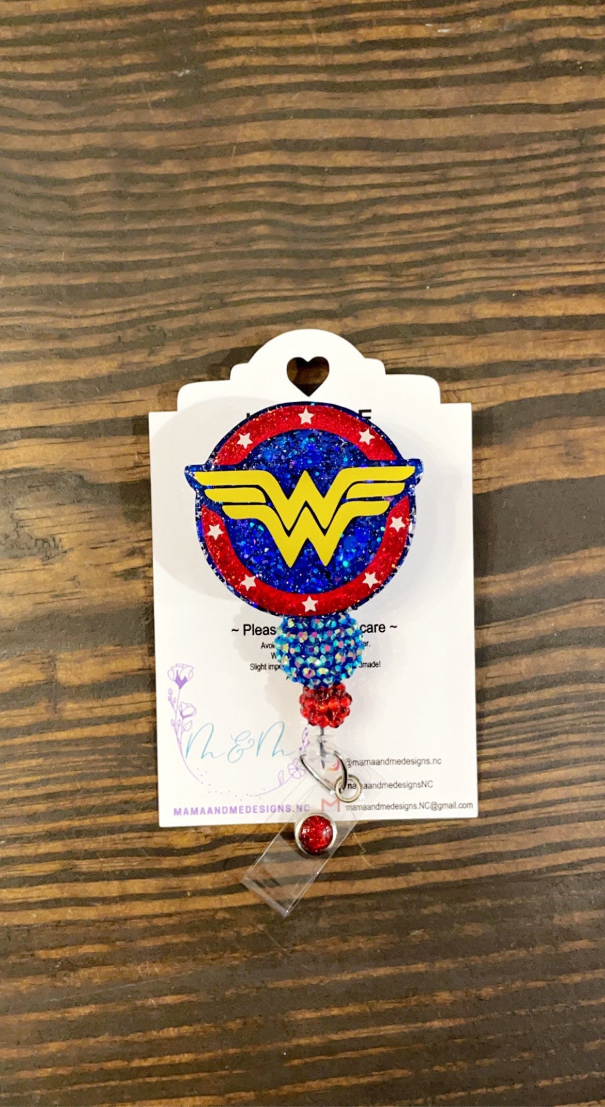 Wonder Woman Badge Reel, Superhero Badge Reel, Badge Holder