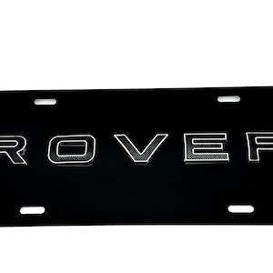 Black Gloss Rover Vanity Plate with Chrome Emblem
