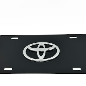 Black Gloss Front VANITY PLATE, Featuring Toyota Chrome Emblem