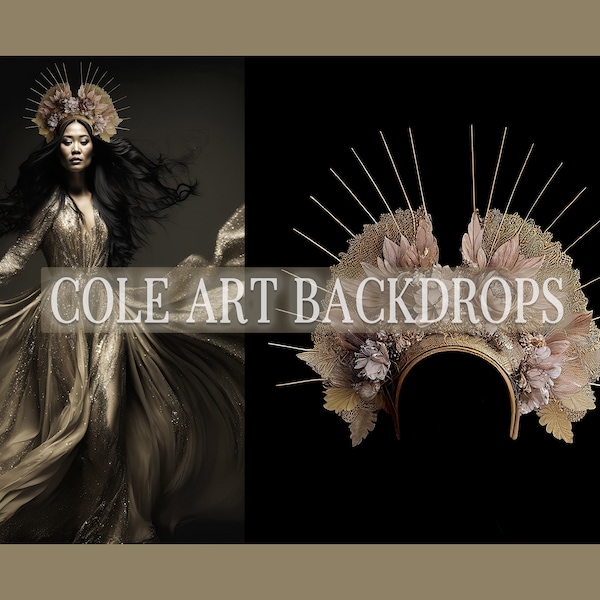 Gold Flower Spike Headpiece Digital Overlays, Maternity Backdrop Overlays, Studio Backdrop Overlays, Fine Art Textures, Photoshop Overlays