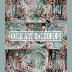 Pinkish Teals set Digital Backdrops, Maternity Backdrops, Studio Backdrops, Digital Backgrounds