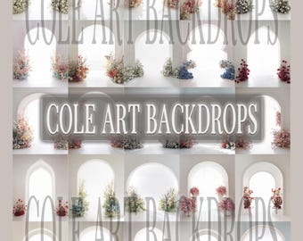 White Floral Arches Set Digital Backdrops, Maternity Backdrops, Digital Backgrounds