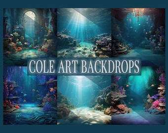 Under The Sea Digital Backdrops, Maternity Backdrop Overlays, Studio Backdrop Overlays, Fine Art Textures, Photoshop Overlays