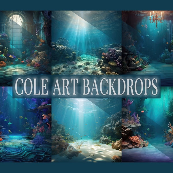 Under The Sea Digital Backdrops, Maternity Backdrop Overlays, Studio Backdrop Overlays, Fine Art Textures, Photoshop Overlays