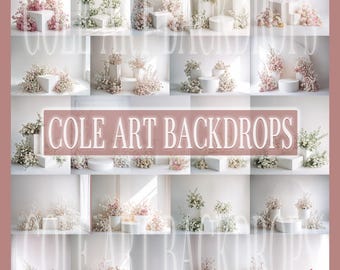 Flower Podiums Set Digital Backdrops, Maternity Backdrops, Digital Backgrounds