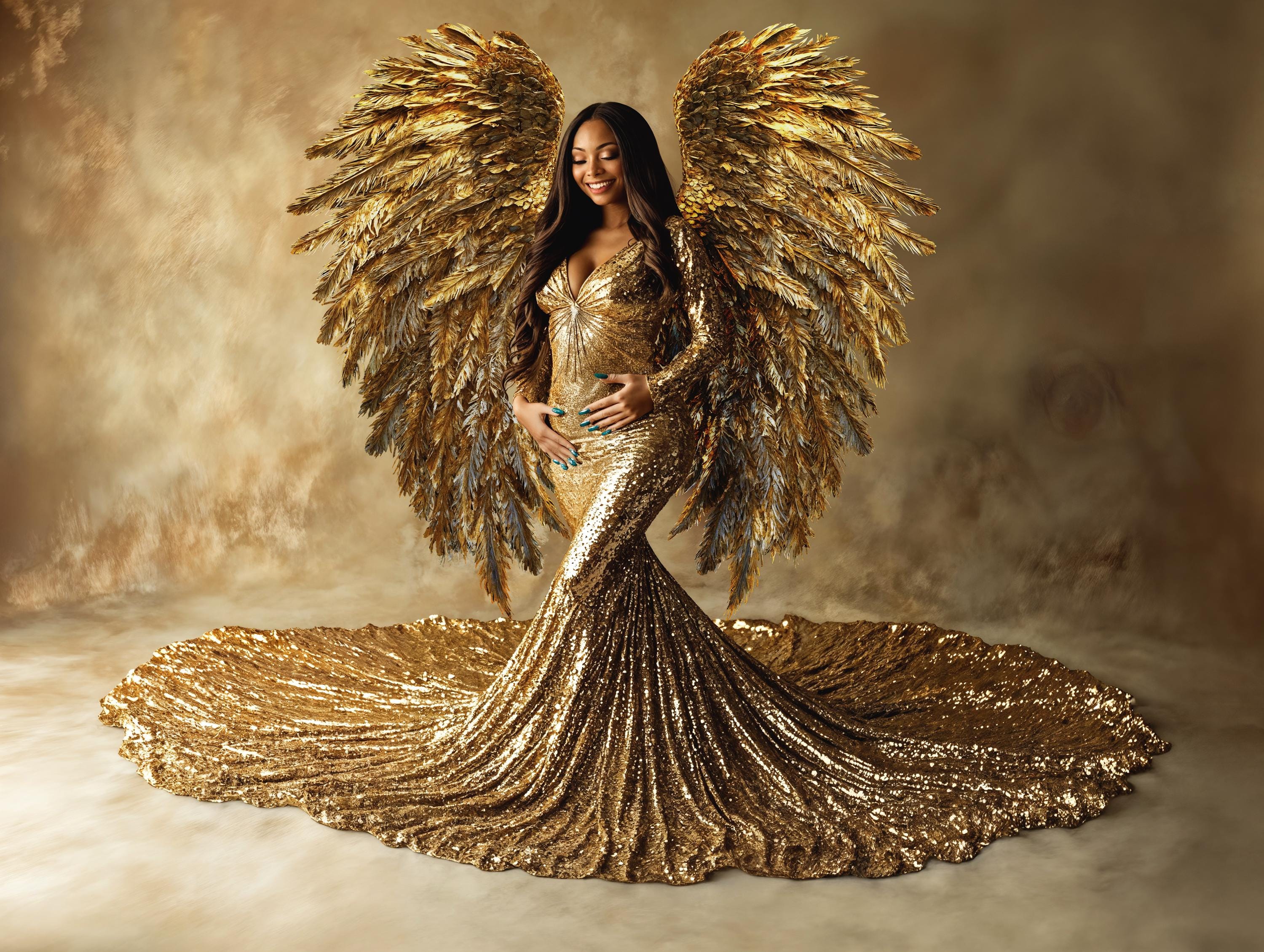 Fluffy Angel Wings Digital Overlays, Maternity Backdrop Overlays ...