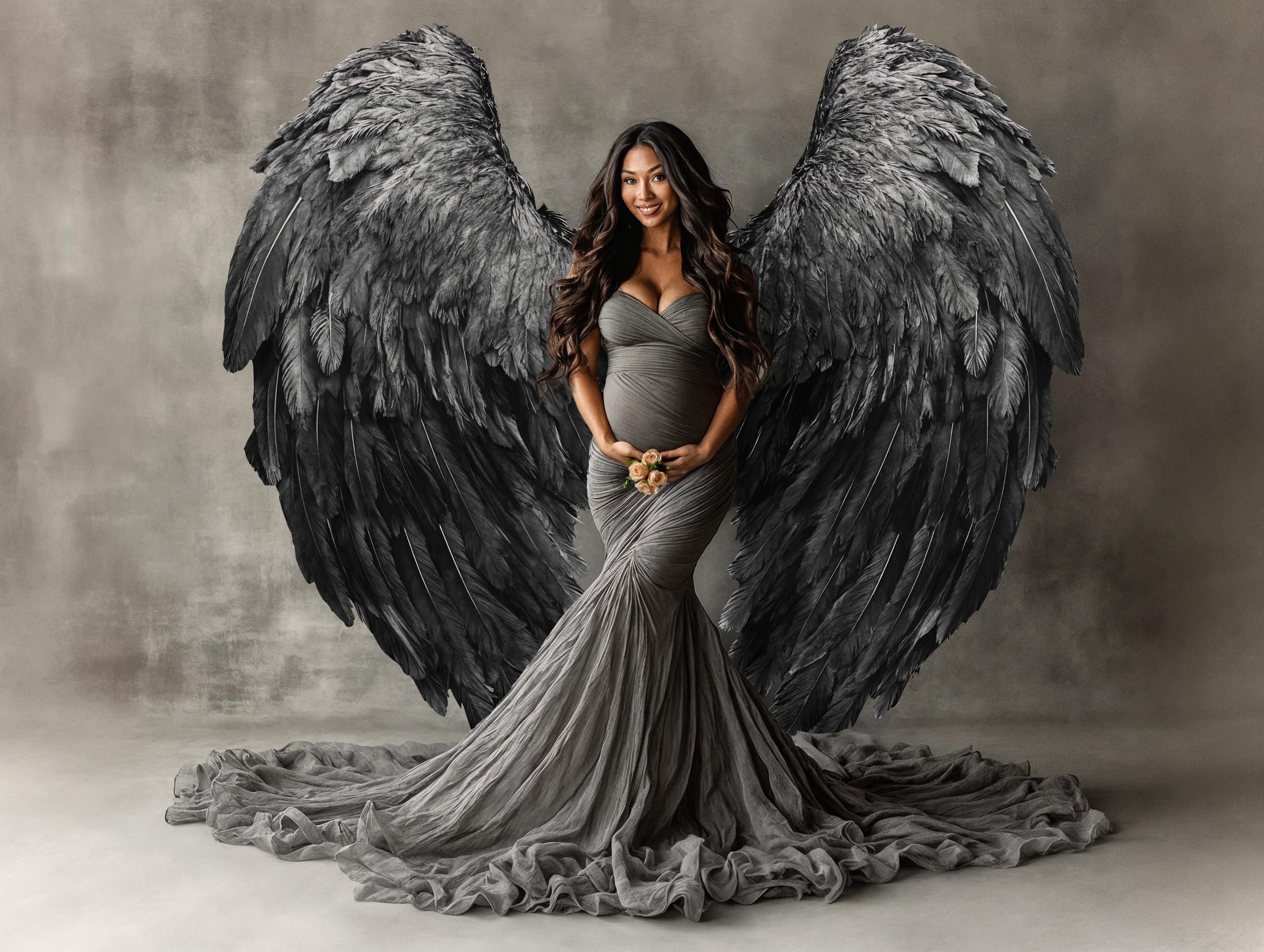 Fluffy Angel Wings Digital Overlays, Maternity Backdrop Overlays ...
