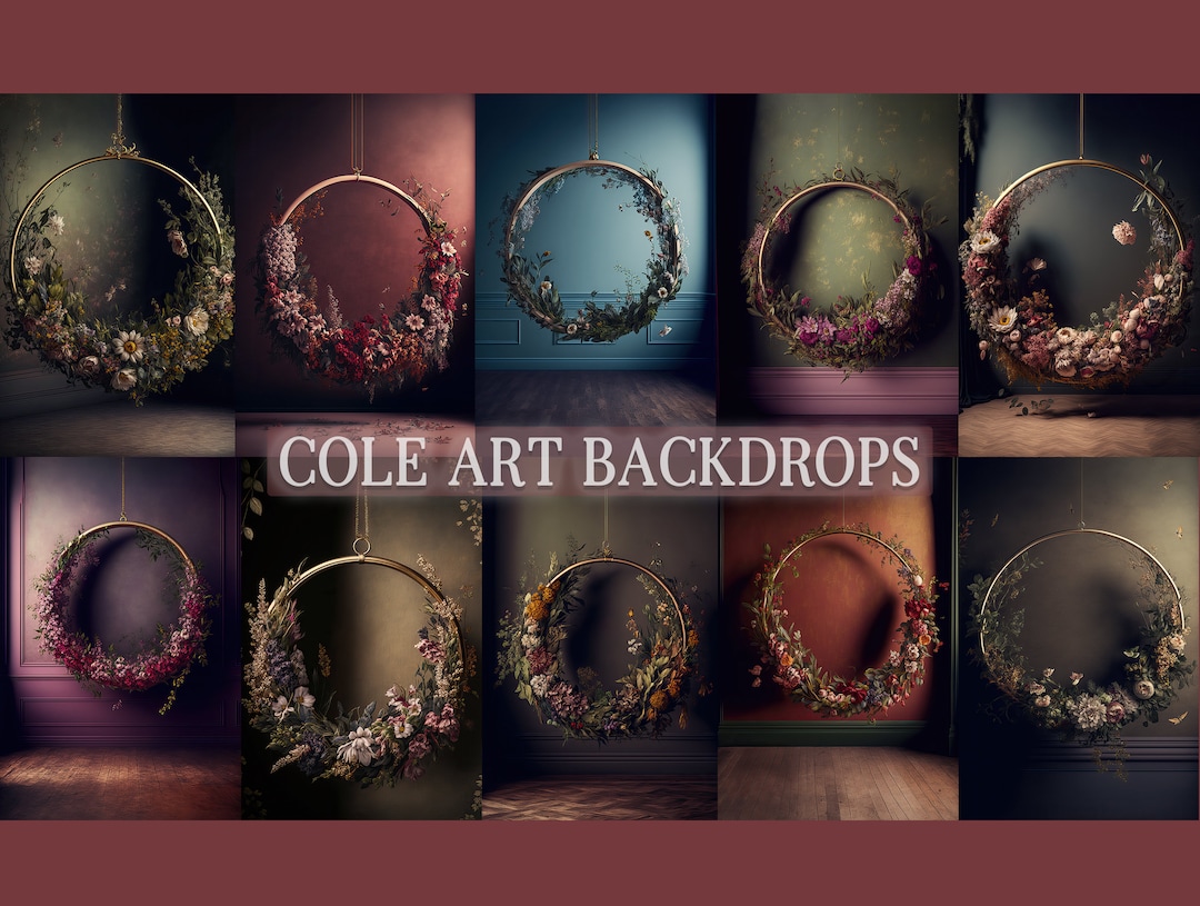 Hanging Floral Halo Rings Digital Backdrops, Maternity Backdrop ...