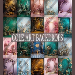 Multicolor Gold Decor Set Digital Backdrops, Maternity Backdrop Overlays, Studio Backdrop Overlays, Fine Art Textures, Photoshop Overlays