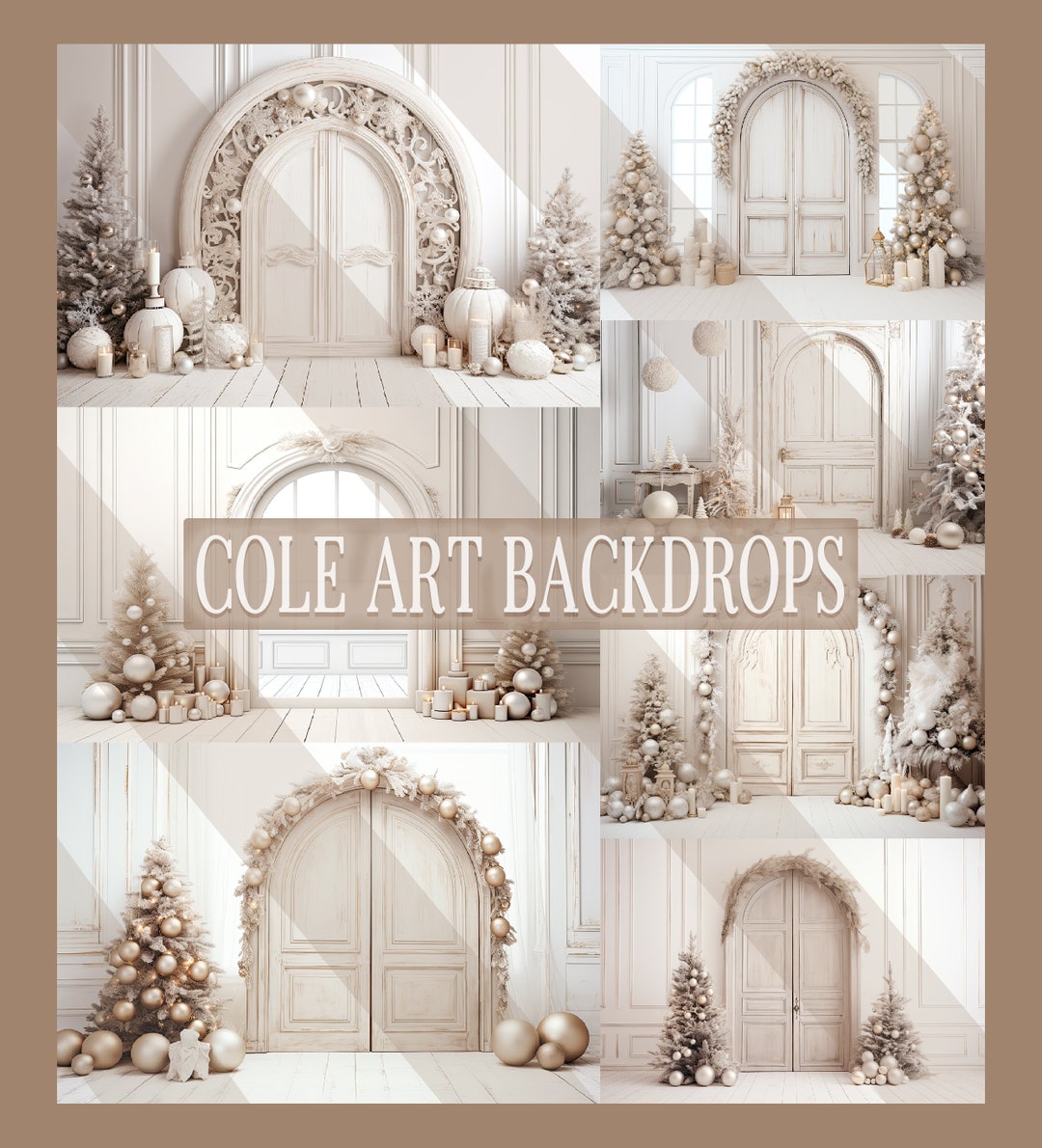 White Arch Christmas Digital Backdrops, Maternity Backdrop Overlays ...