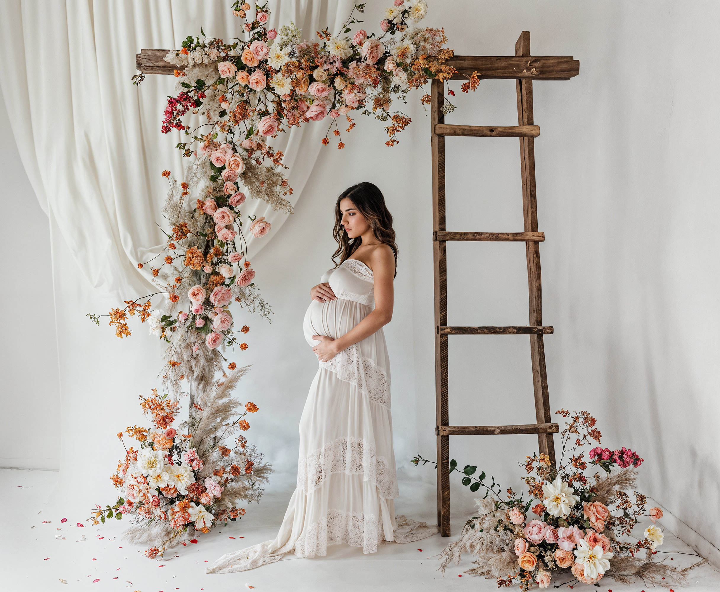 Floral Ladders Set Digital Backdrops, Maternity Backdrops, Boho ...