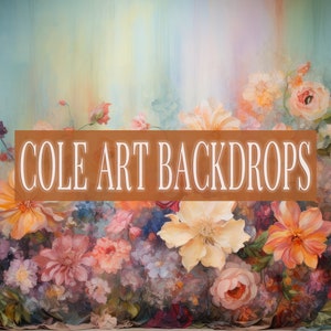 Floral Oil Painting 2 Printed Backdrop, Fabric Backdrops, Printed Sweep Backdrop, Photography Backdrops