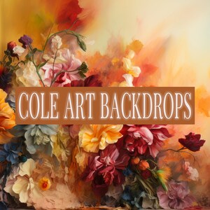 Floral Oil Painting 1 Printed Backdrop, Fabric Backdrops, Printed Sweep Backdrop, Photography Backdrops