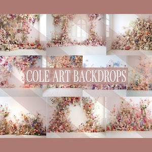 Floral White Room Set Digital Backdrops, Maternity Backdrop Overlays, Studio Backdrop Overlays, Fine Art Textures, Photoshop Overlays