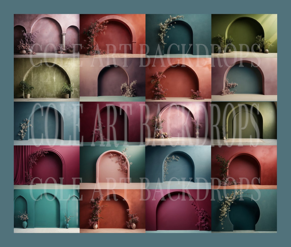 Minimal Color Arches Set Digital Backdrops, Maternity Backdrop Overlays ...