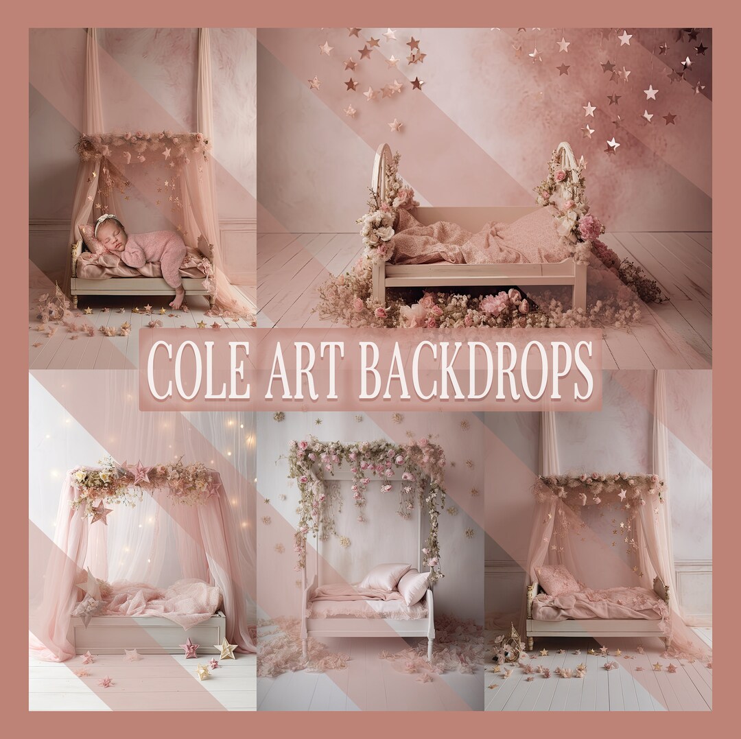 Pink Newborn Bed Set Backdrops Newborn Overlays Newborn Etsy