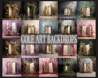 Story Books Set Digital Backdrops, Maternity Backdrop Overlays, Studio Backdrop Overlays, Fine Art Textures, Photoshop Overlays