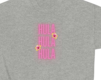 Hula Hibiscus Flower Sweatshirt, Aloha Dancer Crewneck for Wahine