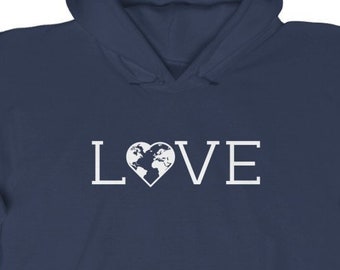Love Earth Hoodie Unisex Eco Friendly Sweatshirt Nature Lover Gift Earth Day Pullover Environment Hoodie