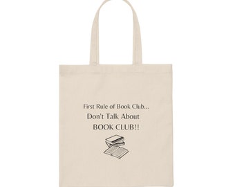 Book Club Tote Bag Cotton Library Tote for Book Lovers Bookish Canvas Bag Reader Gift Idea Literary Tote Bag for Bookworm