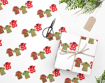 Aloha Shirt Gift Wrap, Hawaiian Beach Holiday Paper
