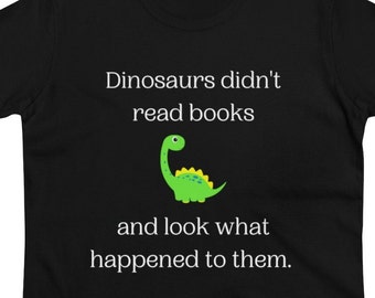 Dinosaurier-Buch-Liebhaber-Shirt Lustiges Lesedino-T-Shirt Bücherwurm-T-Stück Bibliothekar-Geschenk Leser-Humor-Bücherwurm-T-Stück