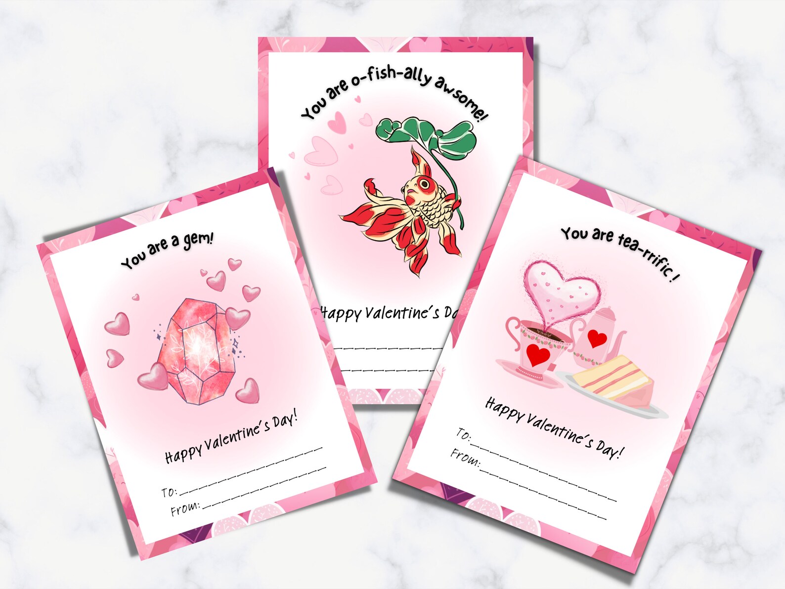 Pun Valentines Day Cards for Kids, Printable Classroom Valentines ...