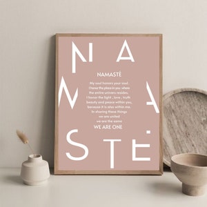 Definizione di Namaste Stampa: Yoga Zen Wall Art (download digitale)
