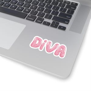 Diva Sticker: Sassy Pink Balloon Letter Vinyl Decal